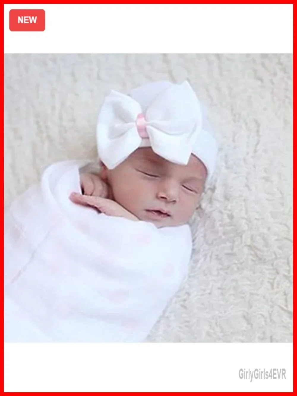 Newborn Baby Girl Cotton Beanie Hats 0-3 Months Soft No Scratch Hospital Hat